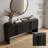 Elegant Extra-Long Console Table with Curved Edges and Wave-Pattern Doors