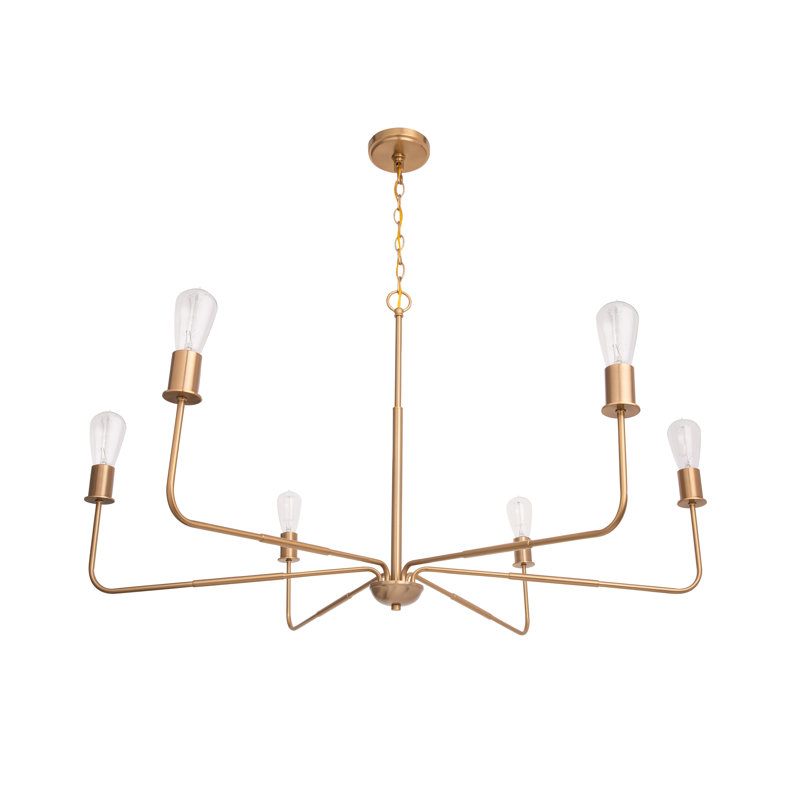 Lustre style campagne moderne 6 lumières Eino, Or