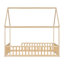 Lit de maison avec structure de toit, lit en bois de pin avec garde-corps-2066320575-2066320571