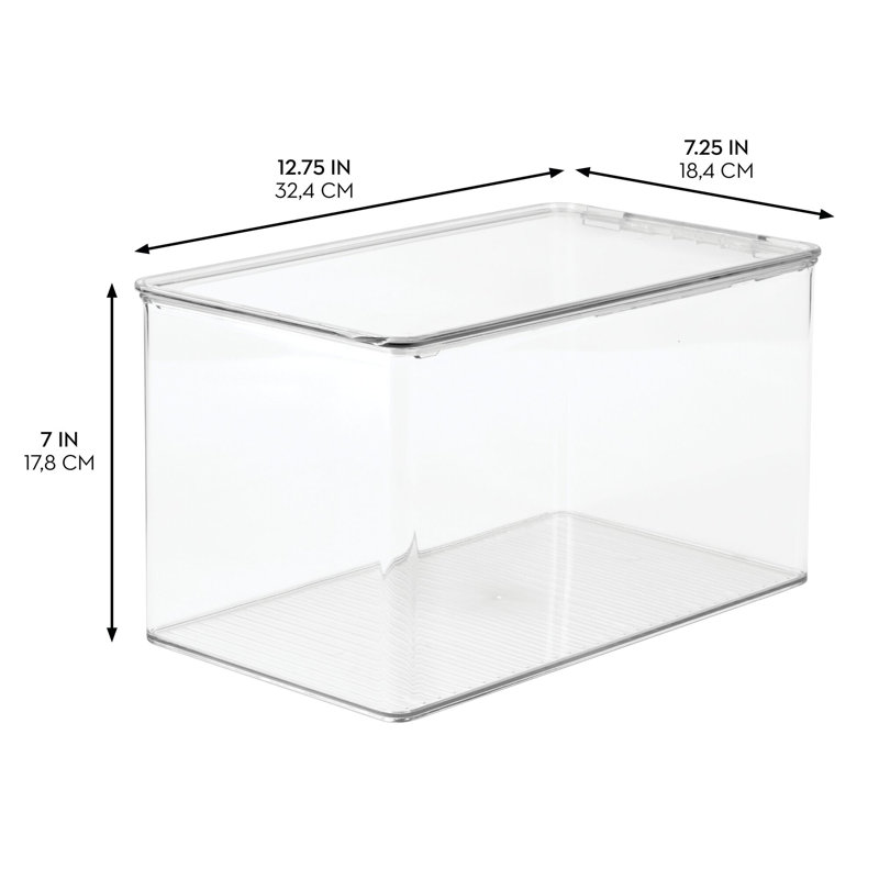 Boîte à chaussures empilable iDesign - Boîte à chaussures en plastique transparent avec couvercle à charnières pour le rangement des placards