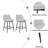 Counter Height Swivel Bar Stools Set Of 2, 360° Swivel Upholstered Barstools With Back And Metal Legs-1083235442