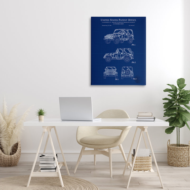 Art mural sur toile, "Carrosse d'automobile" par Karl Hronek, H 40 po x l 30 po