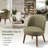 Modern Barrel Faux Leather Upholstered Accent Chair with Solid Wood Legs-600978498