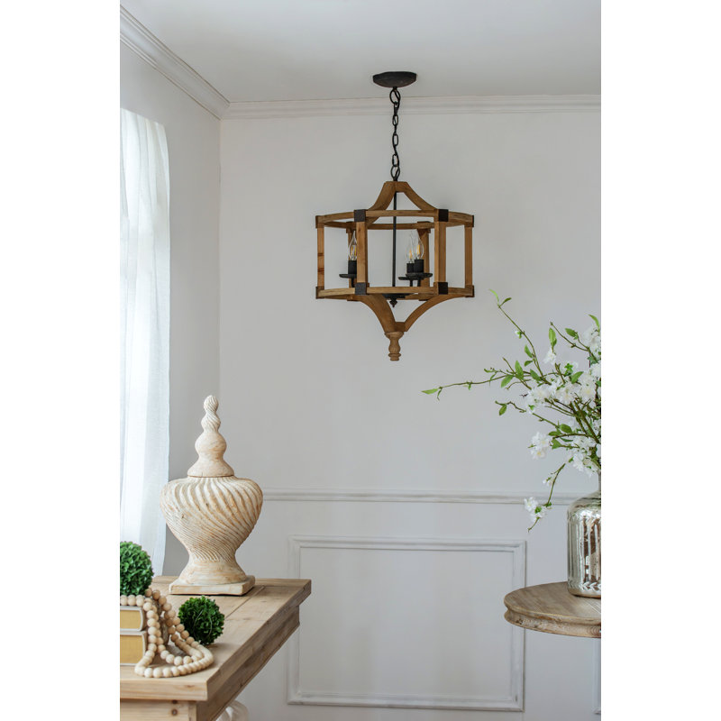 3 - Light Wood Chandelier