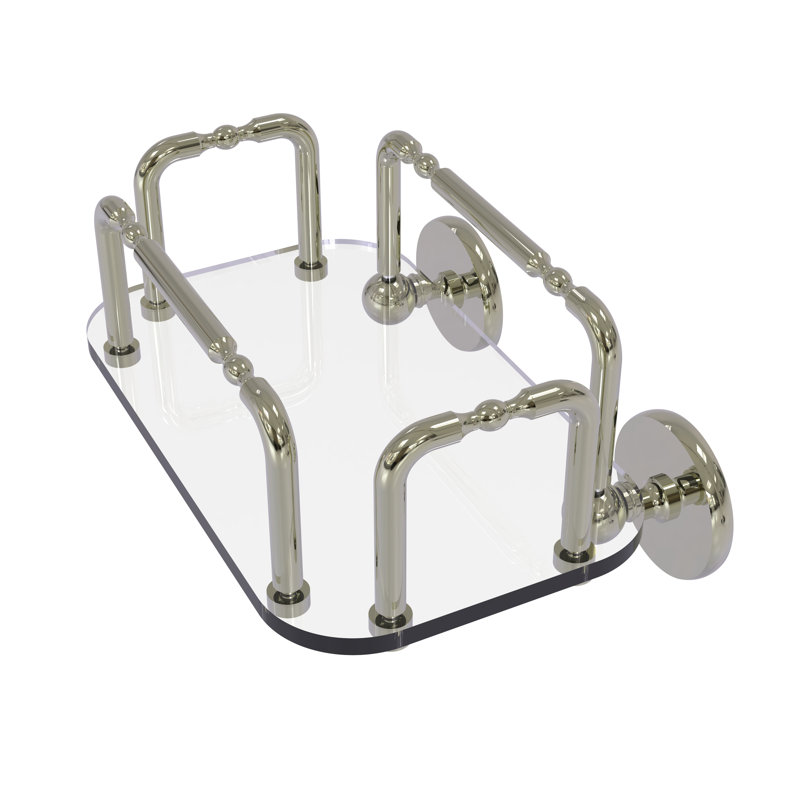 Plateau d'accessoires de salle de bain mural Goble, Nickel poli