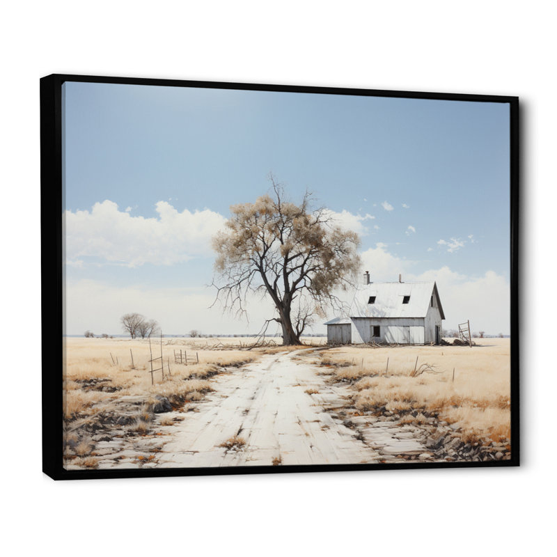 Marsel Farmhouse Minimalisme Path IV - Imprimé, Cadre flottant noir, H 24 po x l 32 po x P 1 po