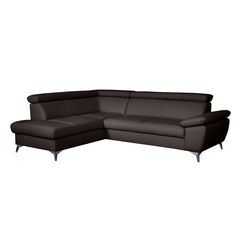 Ashianna 4 Seater Sofa Bed, Dark Brown, Left Hand Facing