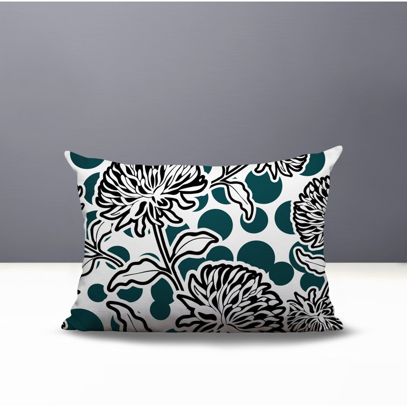Oreiller rectangulaire réversible intérieur / extérieur Jae, Émeraude, Rectangle H 14 po x l 20 po