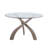 Contemporary Round Glass Top Dining Table w/ Solid Wood Base