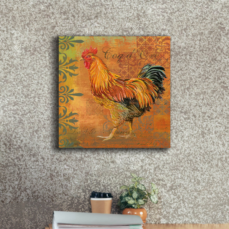 'Coq Motifs 2' by Art Licensing Studio Canvas Wall Art, 18" x 18"