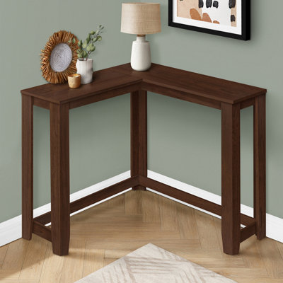 Table d'appoint, console, vestibule, étroit, d'angle, stratifié brun, contemporain, moderne