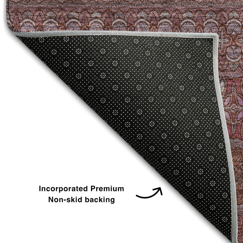 Premium Machine Washable Cerrito AMF527 Merlot, Rectangle 10' x 14'