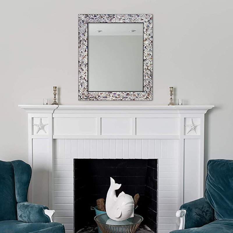 Miroir mural Maffra, H 30 po x l 24 po, Argent