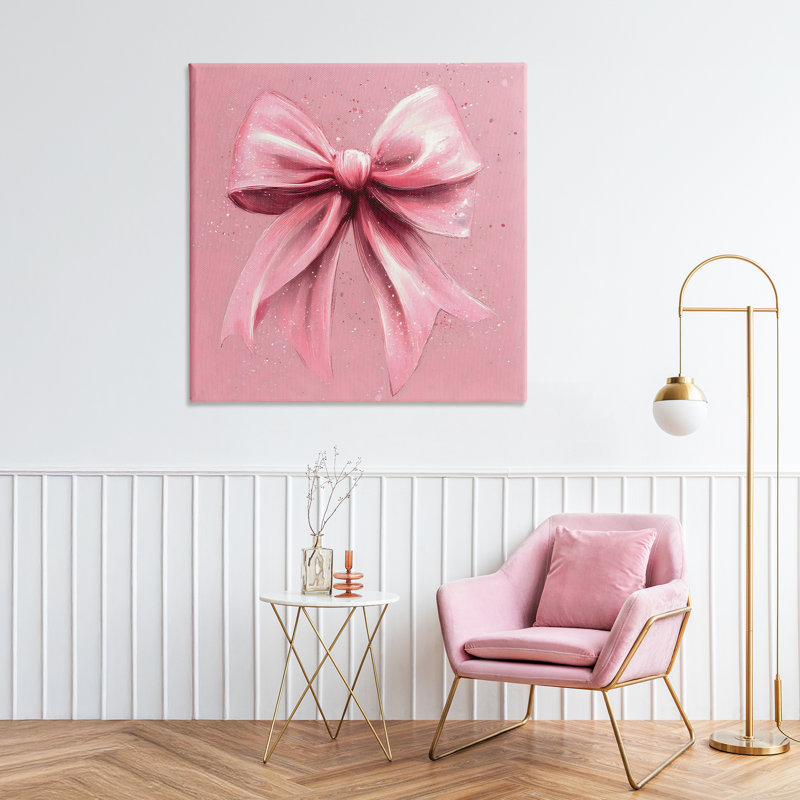 Grand arc rose avec toile mouchetée, design par Creative Studio, H 36 po x l 36 po