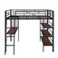Lit mezzanine double en métal avec tablettes et bureau-648486884