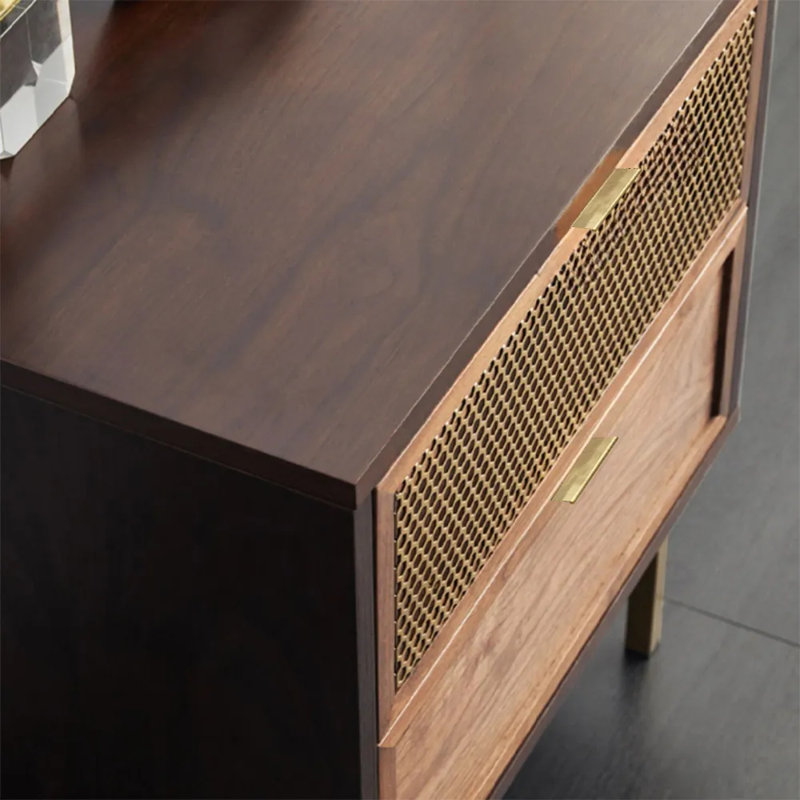 Caneisha 21.65'' W Antique Walnut Color Nightstand