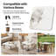 Plateau de table carré en pierre frittée blanche brillante – Plateau de remplacement à monter soi-même pour salle à manger familiale, cuisine, location, rénovation de maison, patio, camping et bricolage extérieur