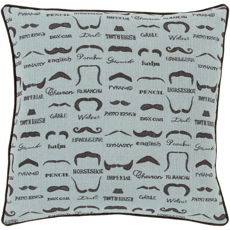 Noelle Throw Pillow Cover, 20" H x 20" W x 0.25" D, Blue\Brown, Pillow Cover Only - No Insert