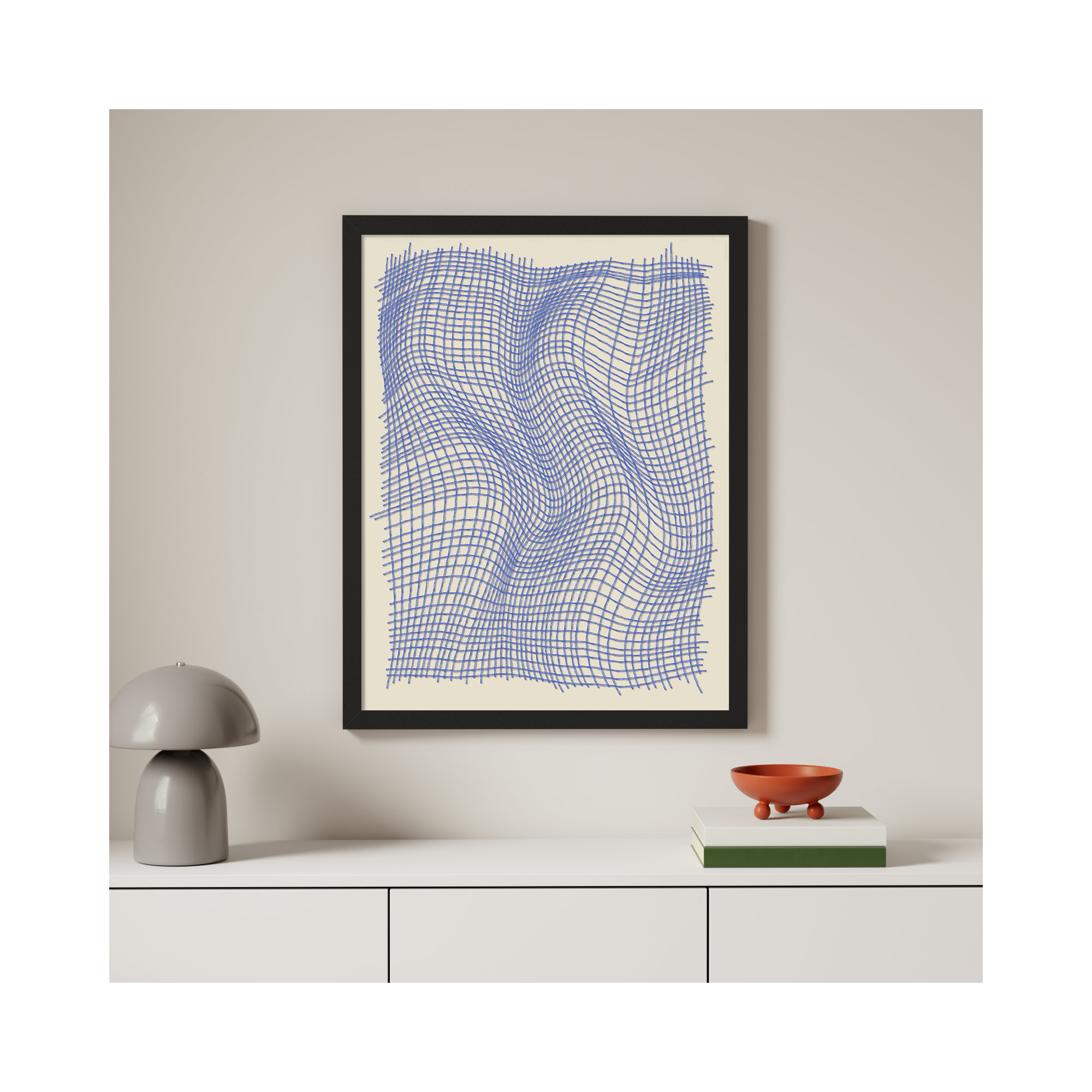 Netting 3 by Jacques Pilon, Black Single Structure Framed Paper, 38" H x 30" W x 1.25" D