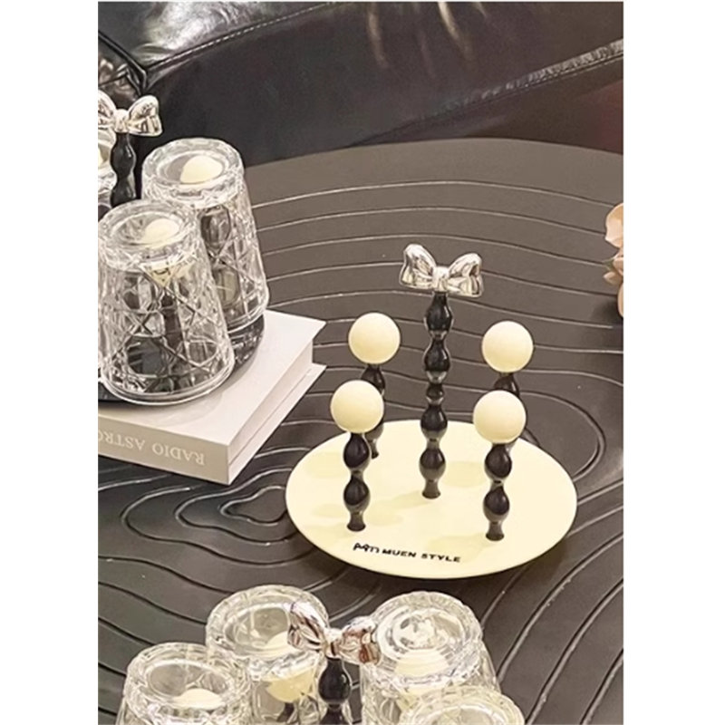 Support de rangement pour tasses, Crème / Noir