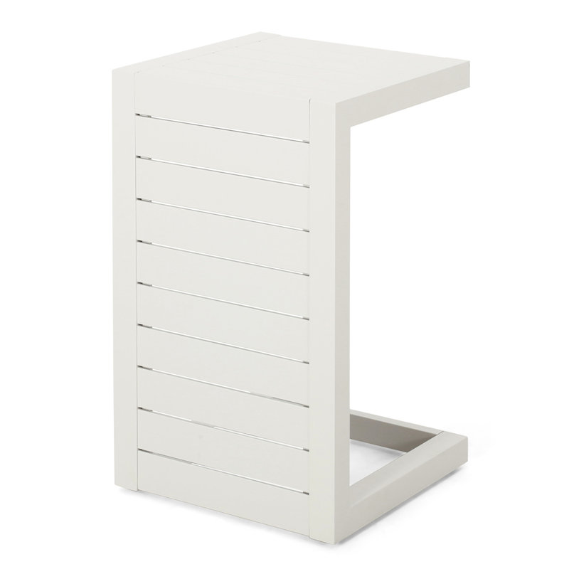 Outdoor Side Table In Grey Aluminum - 14.53in W X 15.1in D 24.03in H, Attractive Design Made Of For Relaxation 14.5"w 15"d 24"h, Comfortable Space