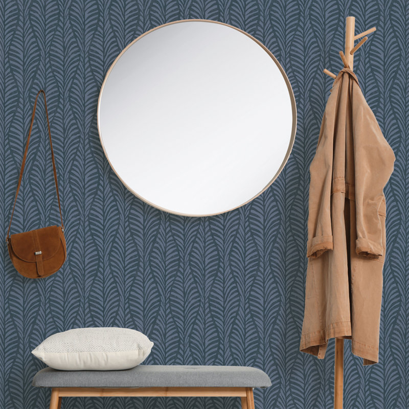 Philpott 16.5' L x 20.5" W Peel and Stick Wallpaper Roll, Blue