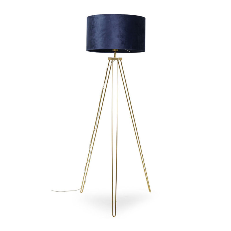 Dundrod 127cm Powder Coated Tripod Floor Lamp Set, Yes, Blue