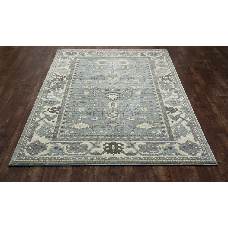 Castellano Oriental Aqua/Brown/Beige Area Rug