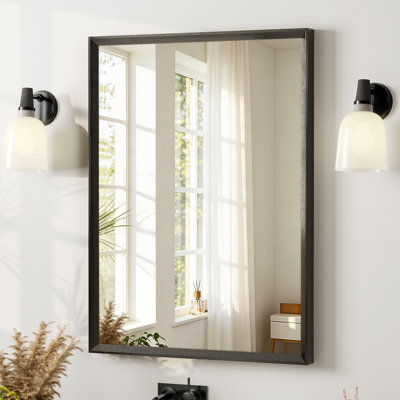 Elegant Beveled Frame Bathroom Mirrors for Over Sink, Aluminum Frame & Tempered Glass Bathroom Mirror, Easy Install & Clean Wall Mirror