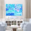 Bleu floral abstrait, bleu marine, cobalt, indigo, cyan, bleu sarcelle, mauve, roses, tiges, bouquet-1559202113