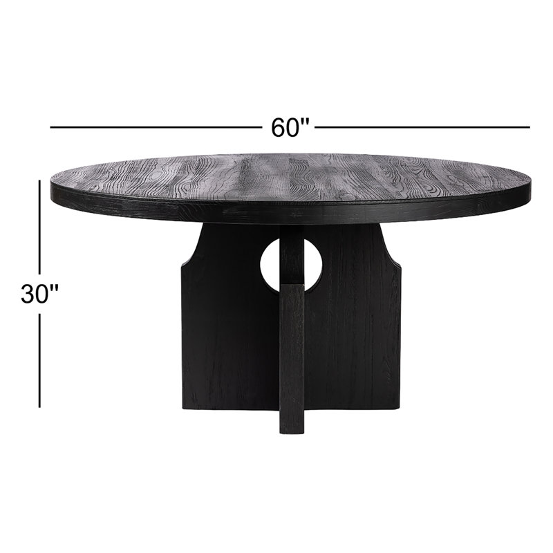 Allandale Round Dining Table in Black Elm, Black Elm