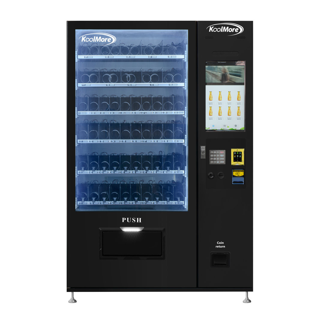 Refrigerated Snack Vending Machine 60 Slots and 22 IN. Touch Screen With CC Reader and Bill Acceptor KoolMore