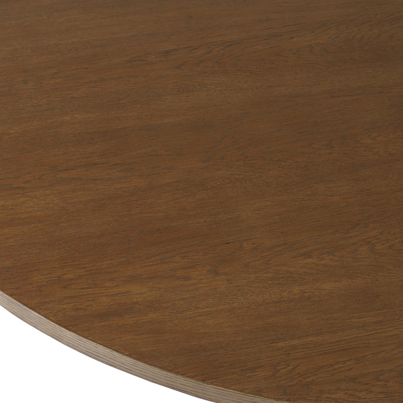 Crumpton Mid-century Modern Seven Piece Fitz Pedestal Dining Set, Walnut, Walnut