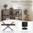 47" Industrial 3-Tier Bookshelf, Metal & Solid Wood, Rustic Farmhouse Storage for Living Room & Home Office-826558329