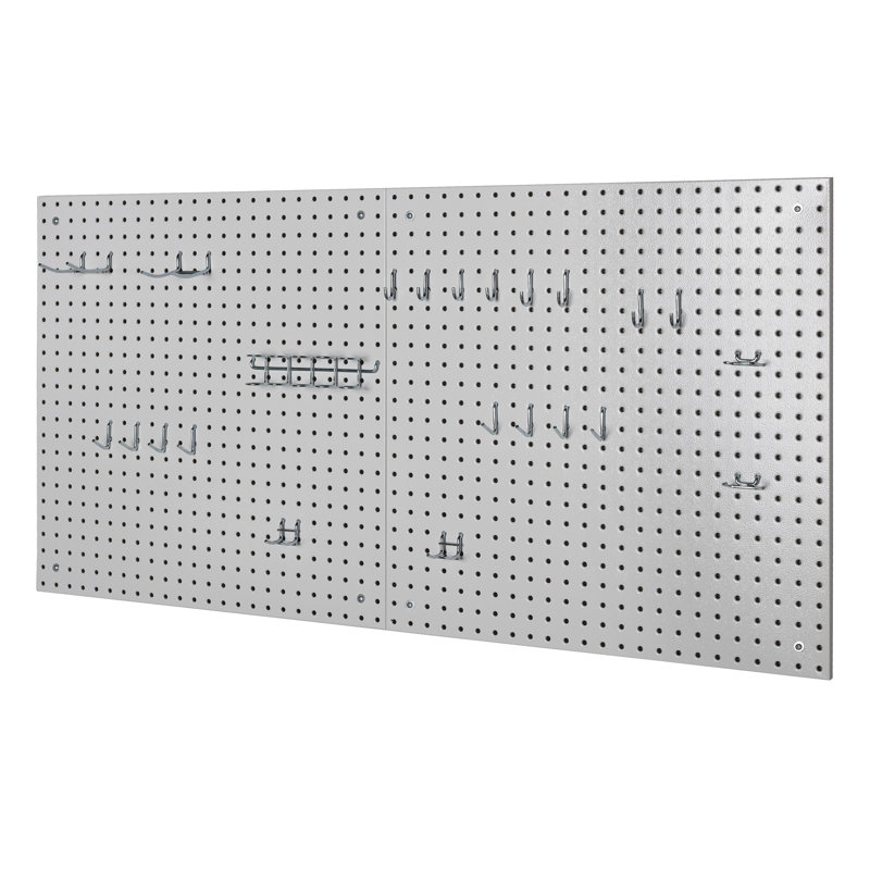 Seville Classics UltraHD 2-Piece Pegboard Set w/ 23 Piece Hook Assortment, Granite