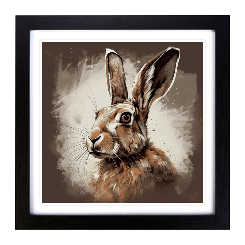 Hare Graphic No.1 Framed Print, Black