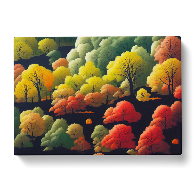 Staggering Autumn Forest - Wrapped Canvas Graphic Art