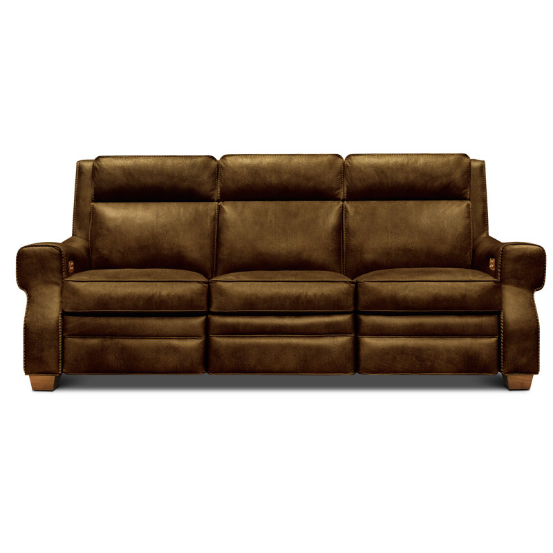 Spencer Reclining Sofa, Mustang Maestro Artisano Genuine Leather