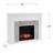 Hebbington Tiled Marble Electric Fireplace with Touch Screen Control Panel