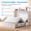Grand lit escamotable, lit armoire intelligent avec station de charge USB et matelas à trois volets, tiroirs de rangement pour la maison-7824744