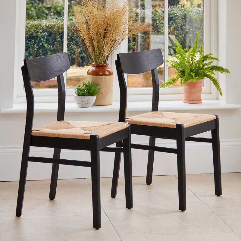 Landgrove 47cm H Solid Wood Low Back Side Chair, Black