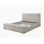 Grand lit en lin beige avec rangement-425329438