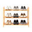 Range-chaussures en bambou à 3 niveaux couleur bois naturel 26,8 pouces