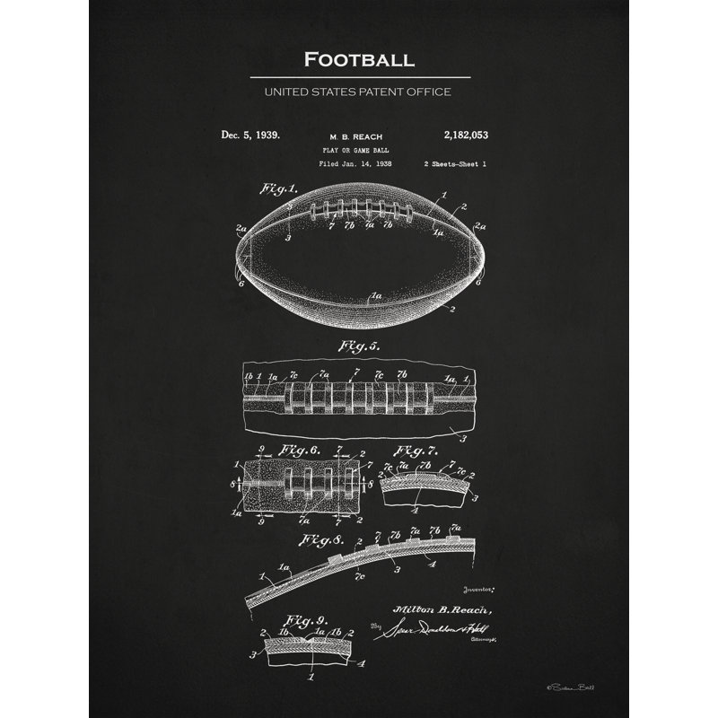 Football Football sur toile par Susan Ball, H 36 po x l 24 po x P 1,25 po