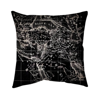 Old maritime maps - 16"x16" Throw pillow cover - Poly twill - Print on demand