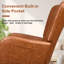 Chaise berçante à haut dossier brun avec appui-tête et poches latérales-684208571