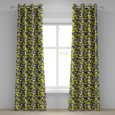 Latitude Run® Mustard Yellow Grommet Curtain Decorative 2-Panel Window Drapes, 50"x72", Mustard Yellow