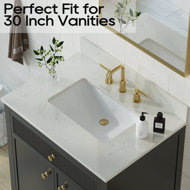 Carrara 31" White Engineered Marble Vanity Top with Undermount Sink
