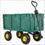 Chariot de jardin surdimensionné en acier 3 en 1 avec doublure amovible et panneaux latéraux pour une utilisation polyvalente