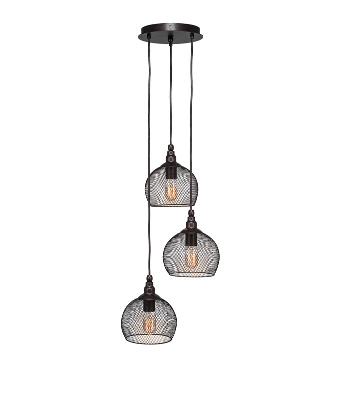 Luminaire suspendu 3 lumières Adkins Plexus, Bronze